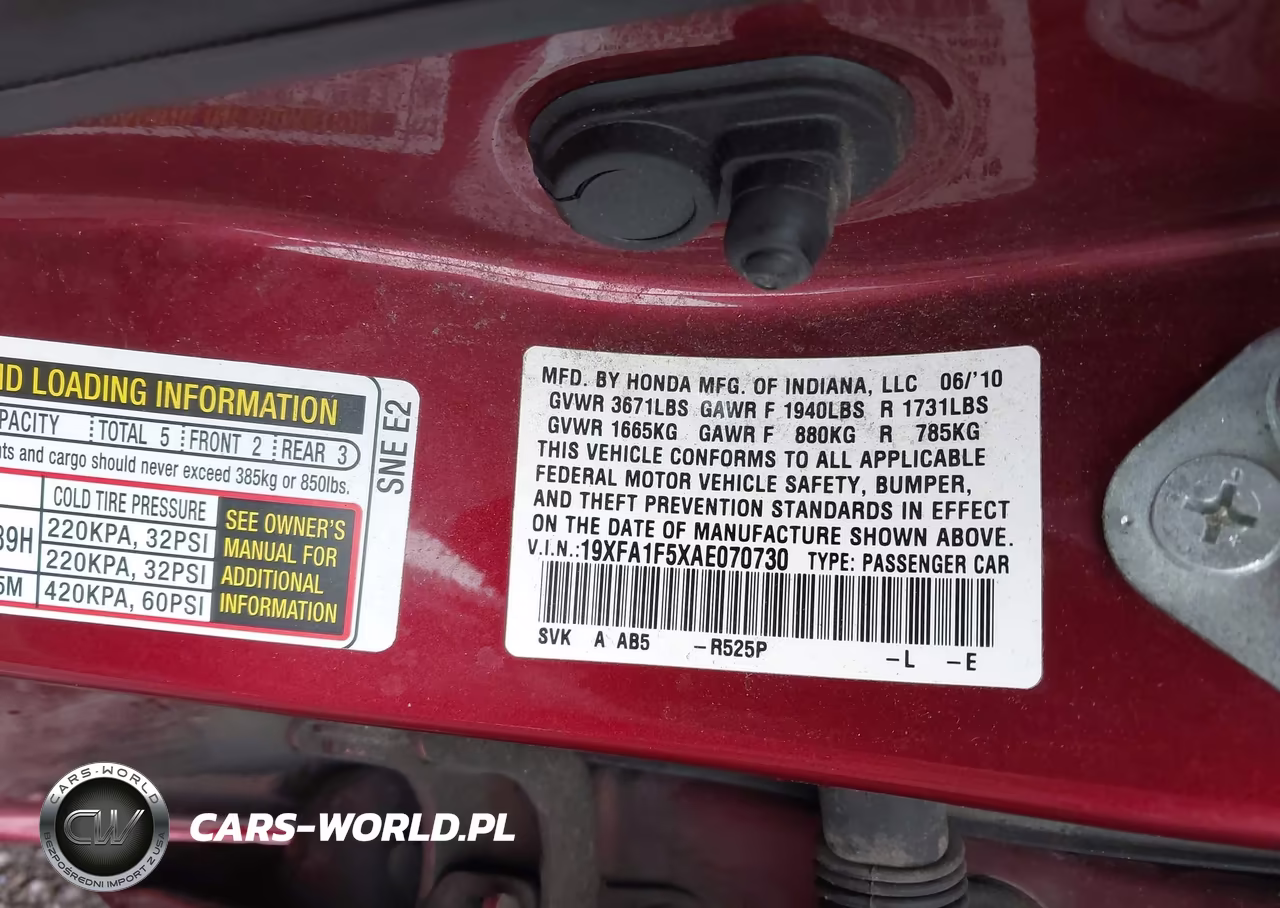 2010 Honda Civic Lx VIN:19XFA1F5XAE070730 - 9