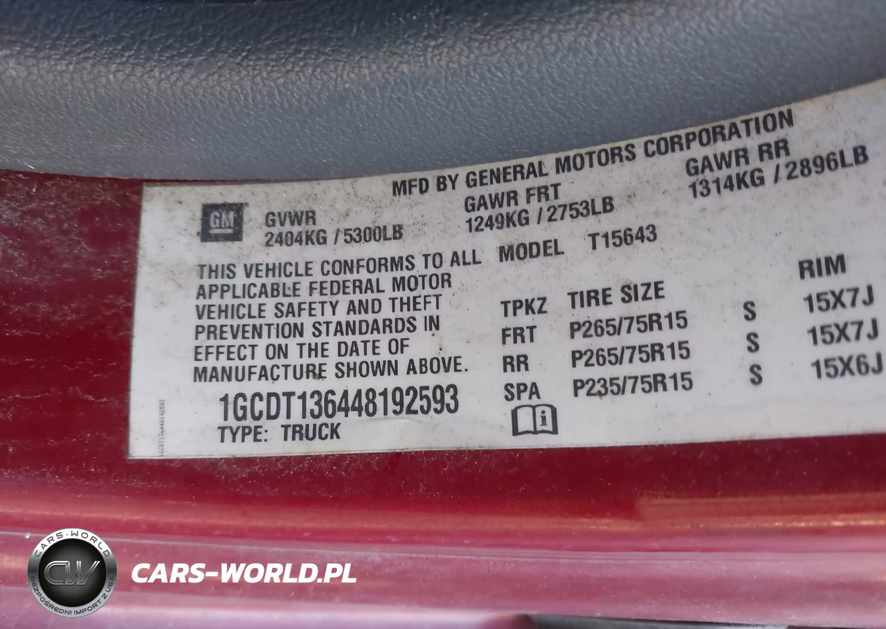 2004 Chevrolet Colorado Ls VIN:1GCDT136448192593 - 9