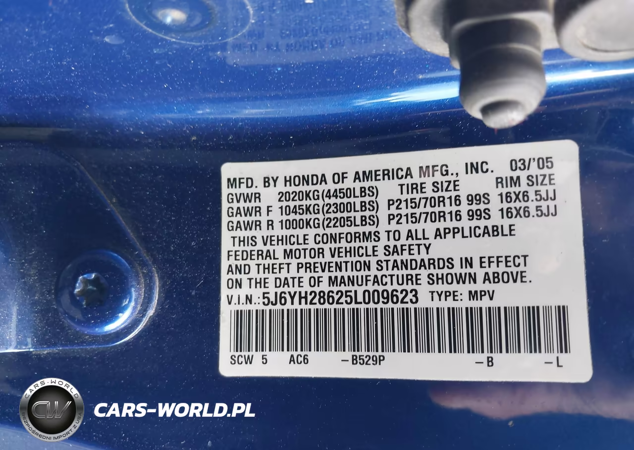 2005 Honda Element Ex VIN:5J6YH28625L009623 - 9
