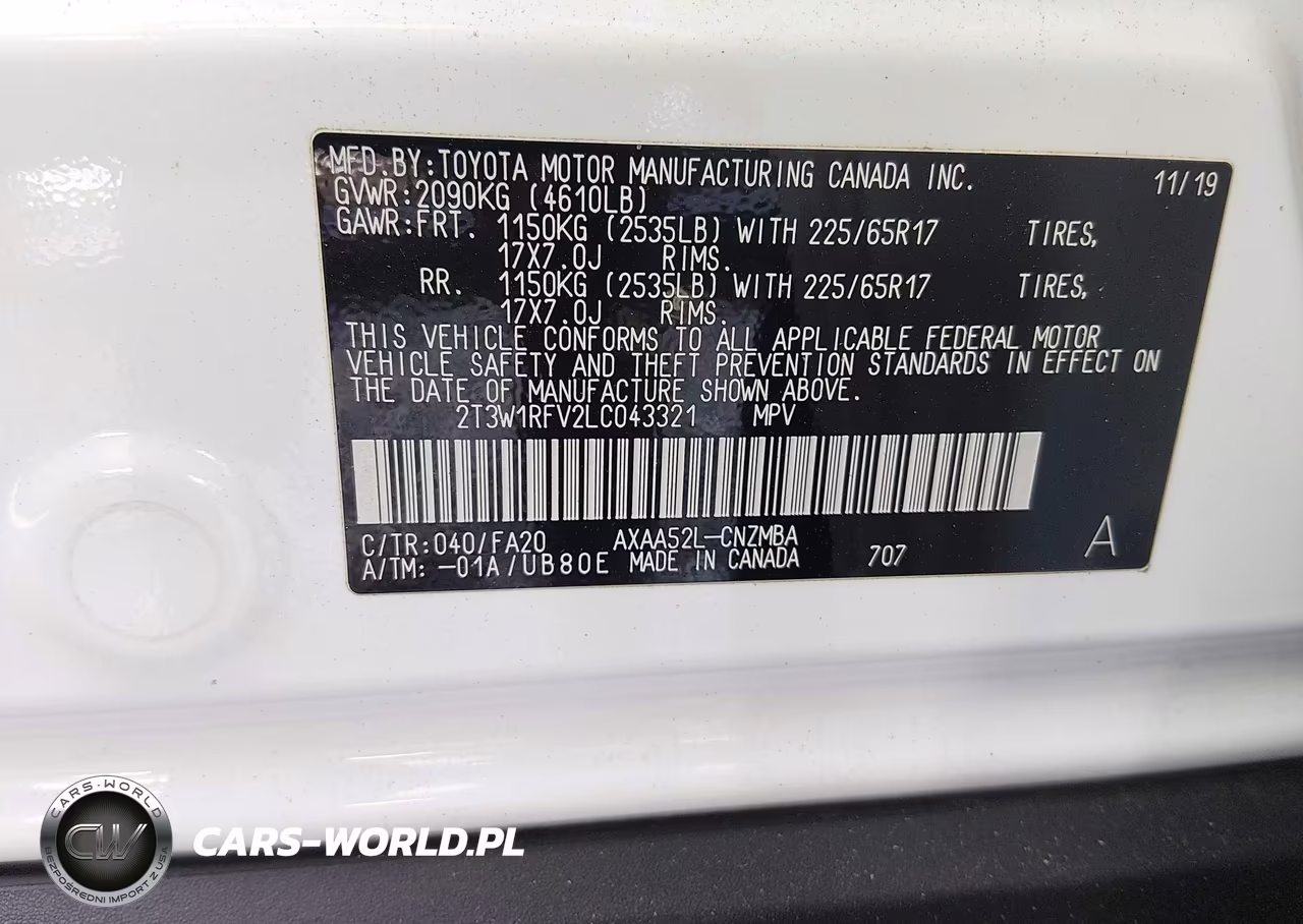 2020 Toyota Rav4 Xle VIN:2T3W1RFV2LC043321 - 9