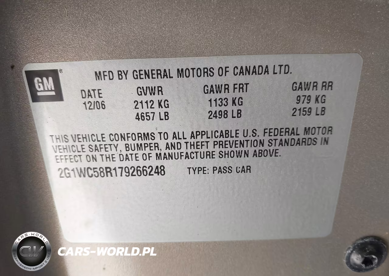 2007 Chevrolet Impala Lt VIN:2G1WC58R179266248 - 9