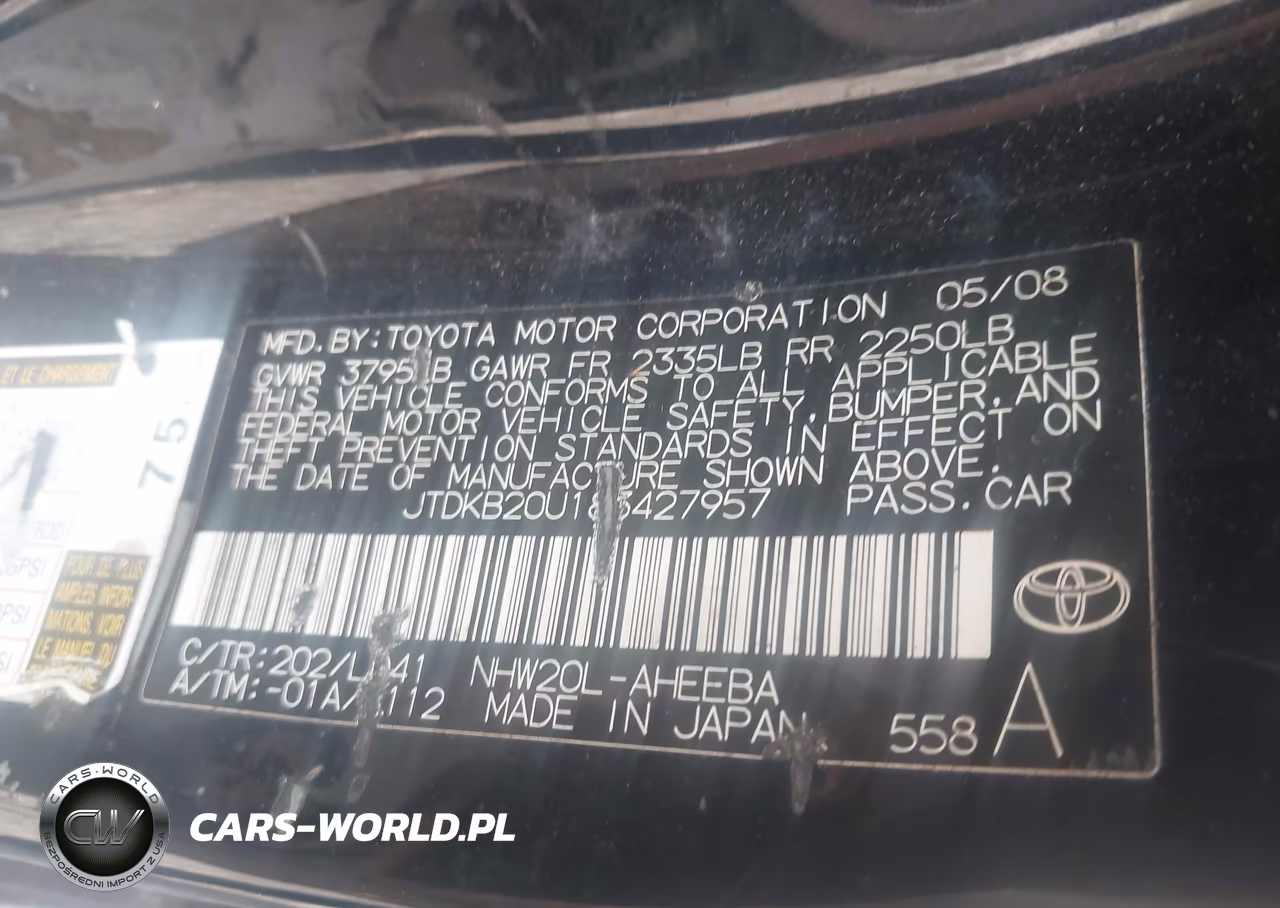 2008 Toyota Prius VIN:JTDKB20U183427957 - 9