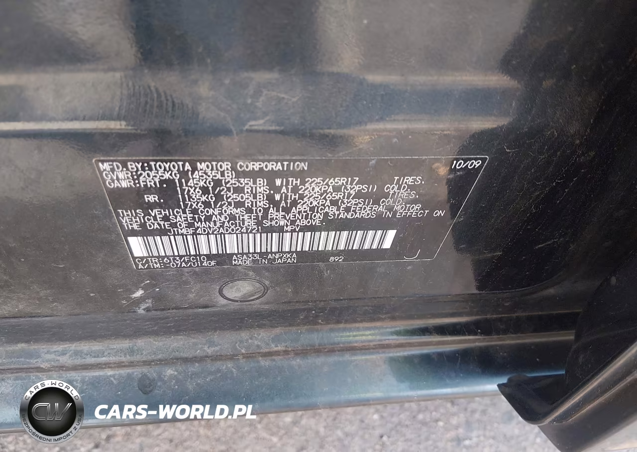 2010 Toyota Rav4 VIN:JTMBF4DV2AD024721 - 9