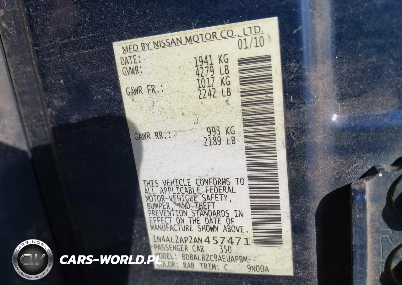 2010 Nissan Altima 2.5 S VIN:1N4AL2AP2AN457471 - 9