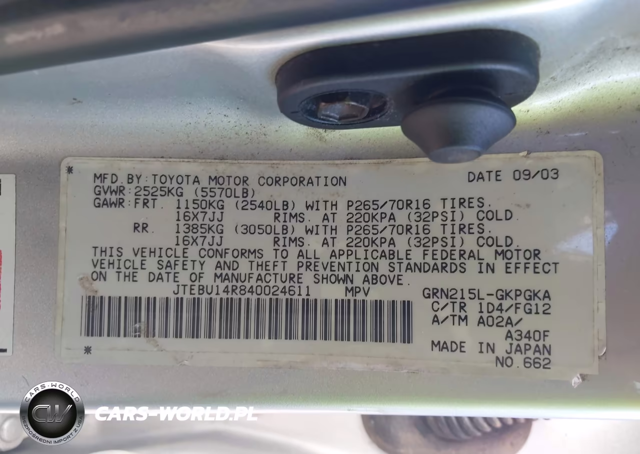 2004 Toyota 4Runner Sr5 V6 VIN:JTEBU14R840024611 - 9