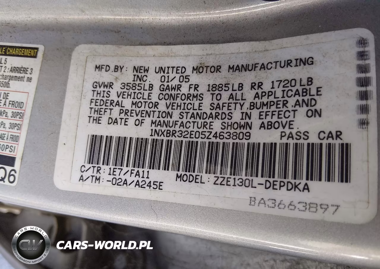 2005 Toyota Corolla Ce VIN:1NXBR32E05Z463809 - 9