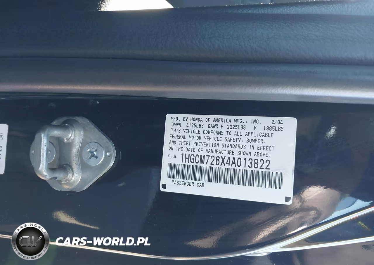 2004 Honda Accord 2.4 Ex VIN:1HGCM726X4A013822 - 9