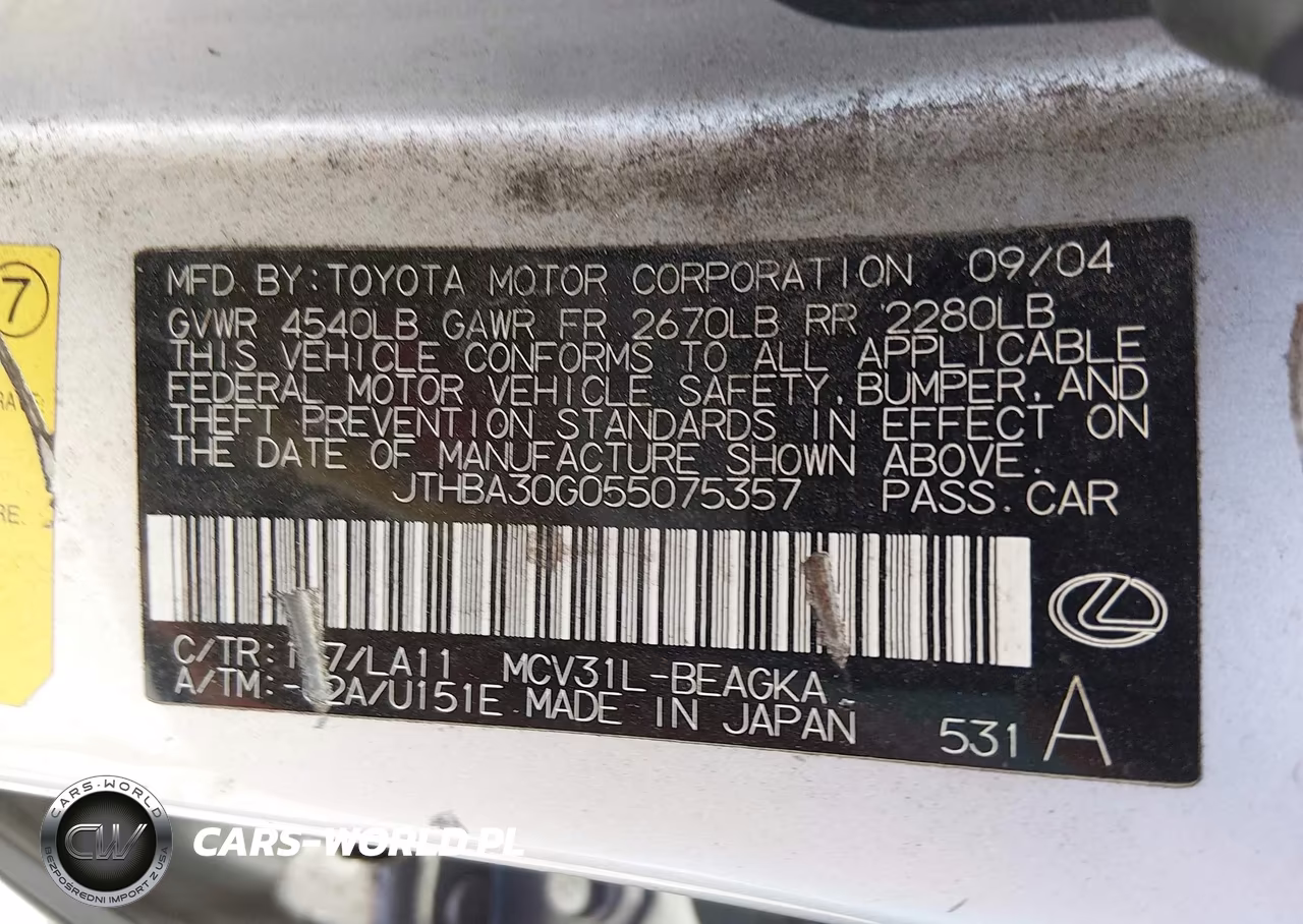 2005 Lexus Es 330 VIN:JTHBA30G055075357 - 12