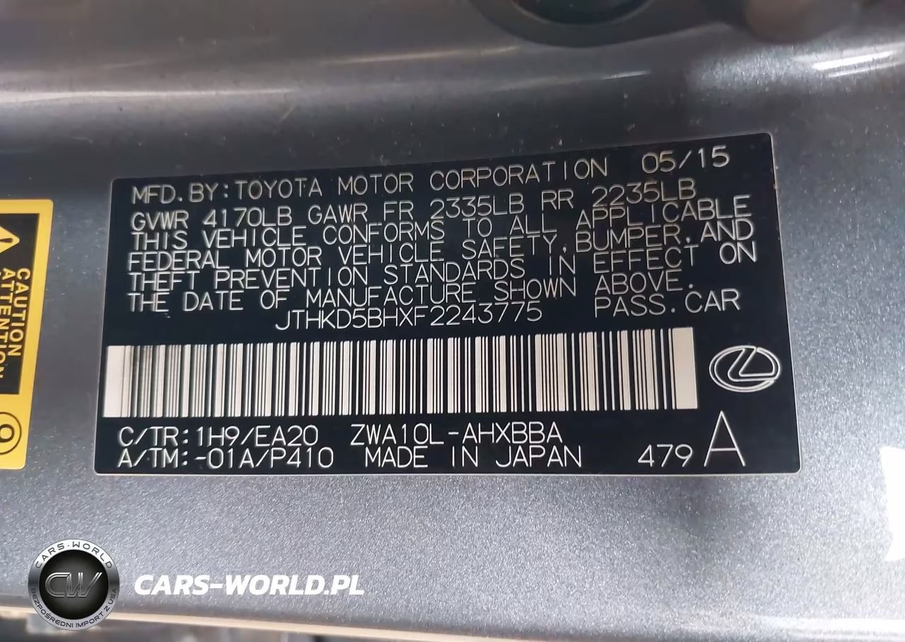 2015 Lexus Ct 200H VIN:JTHKD5BHXF2243775 - 9