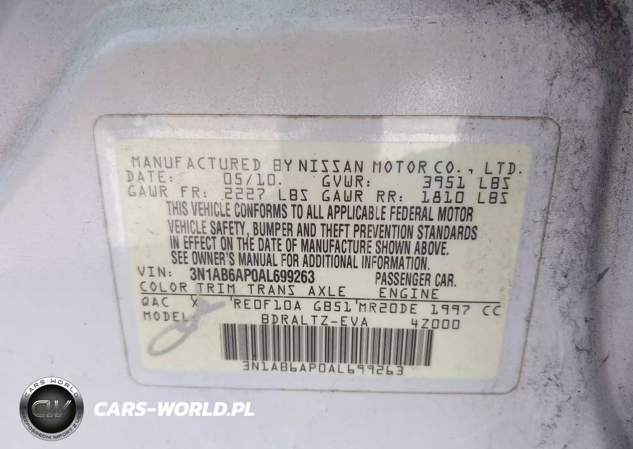 2010 Nissan Sentra 2.0Sr VIN:3N1AB6AP0AL699263 - 9