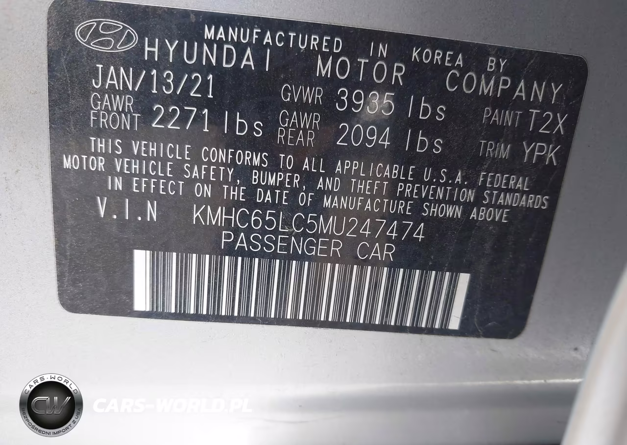2021 Hyundai Ioniq Hybrid Blue VIN:KMHC65LC5MU247474 - 9