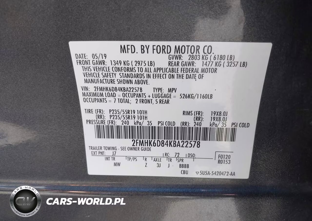 2019 Ford Flex Limited VIN:2FMHK6D84KBA22578 - 9