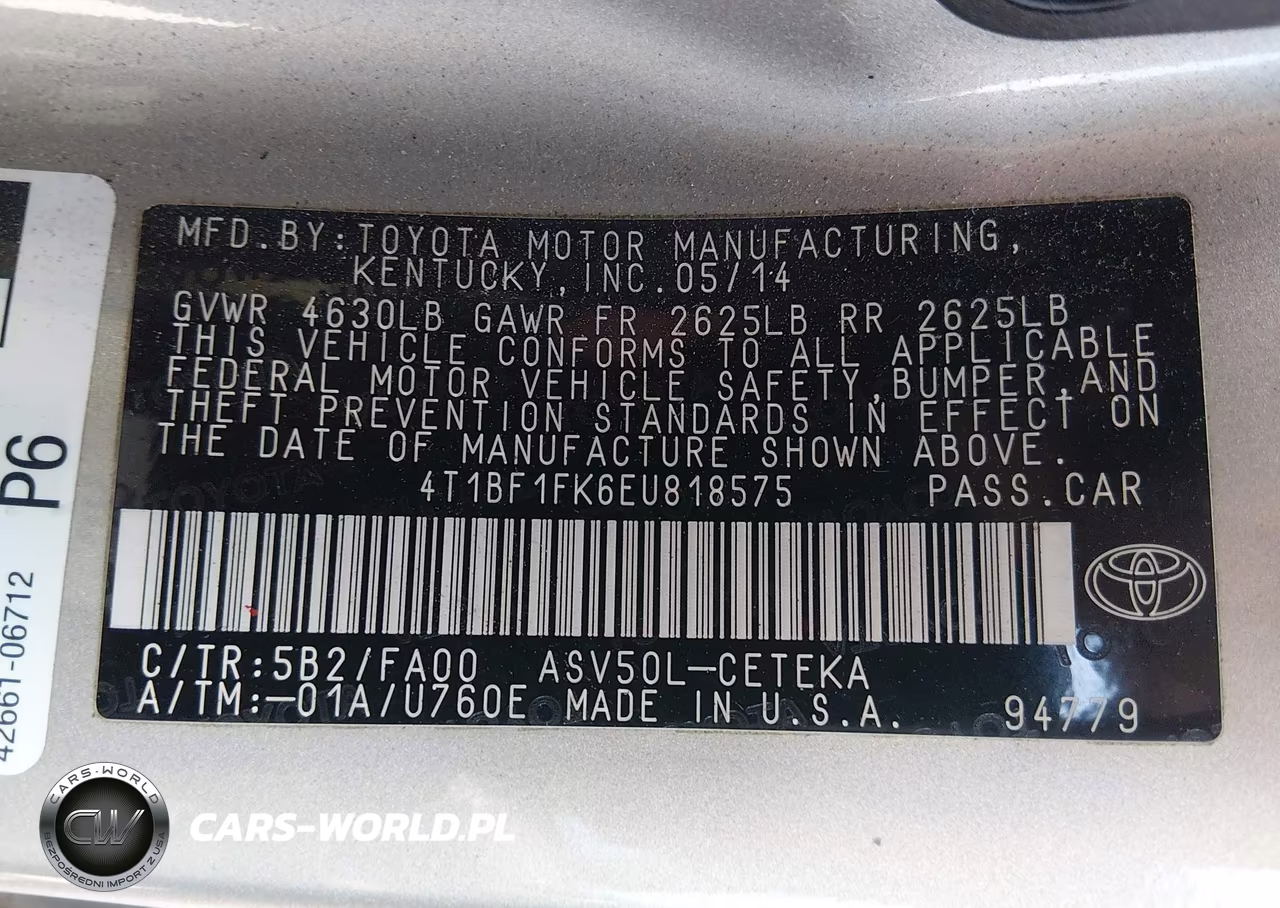 2014 Toyota Camry L VIN:4T1BF1FK6EU818575 - 9