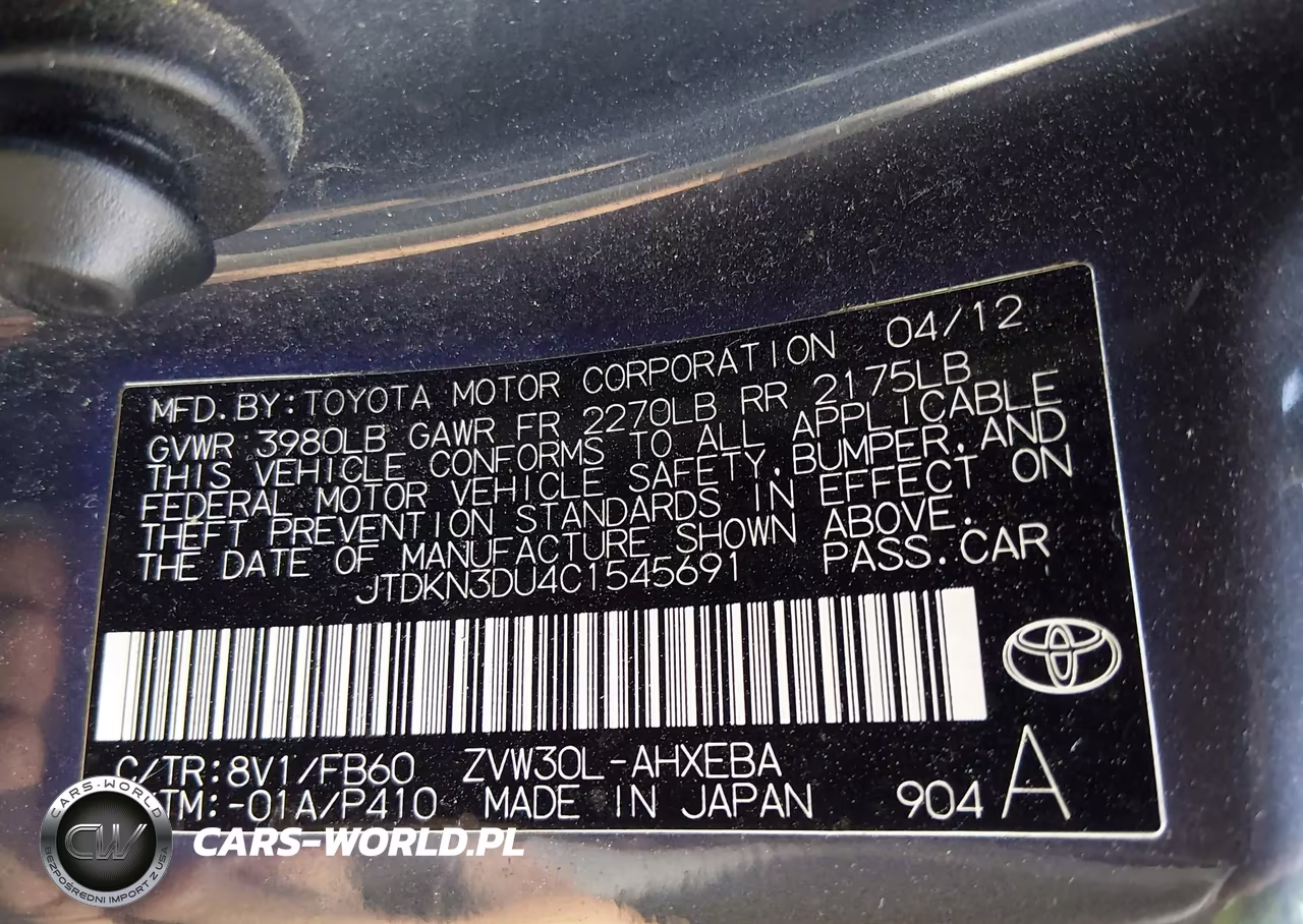 2012 Toyota Prius Three VIN:JTDKN3DU4C1545691 - 9