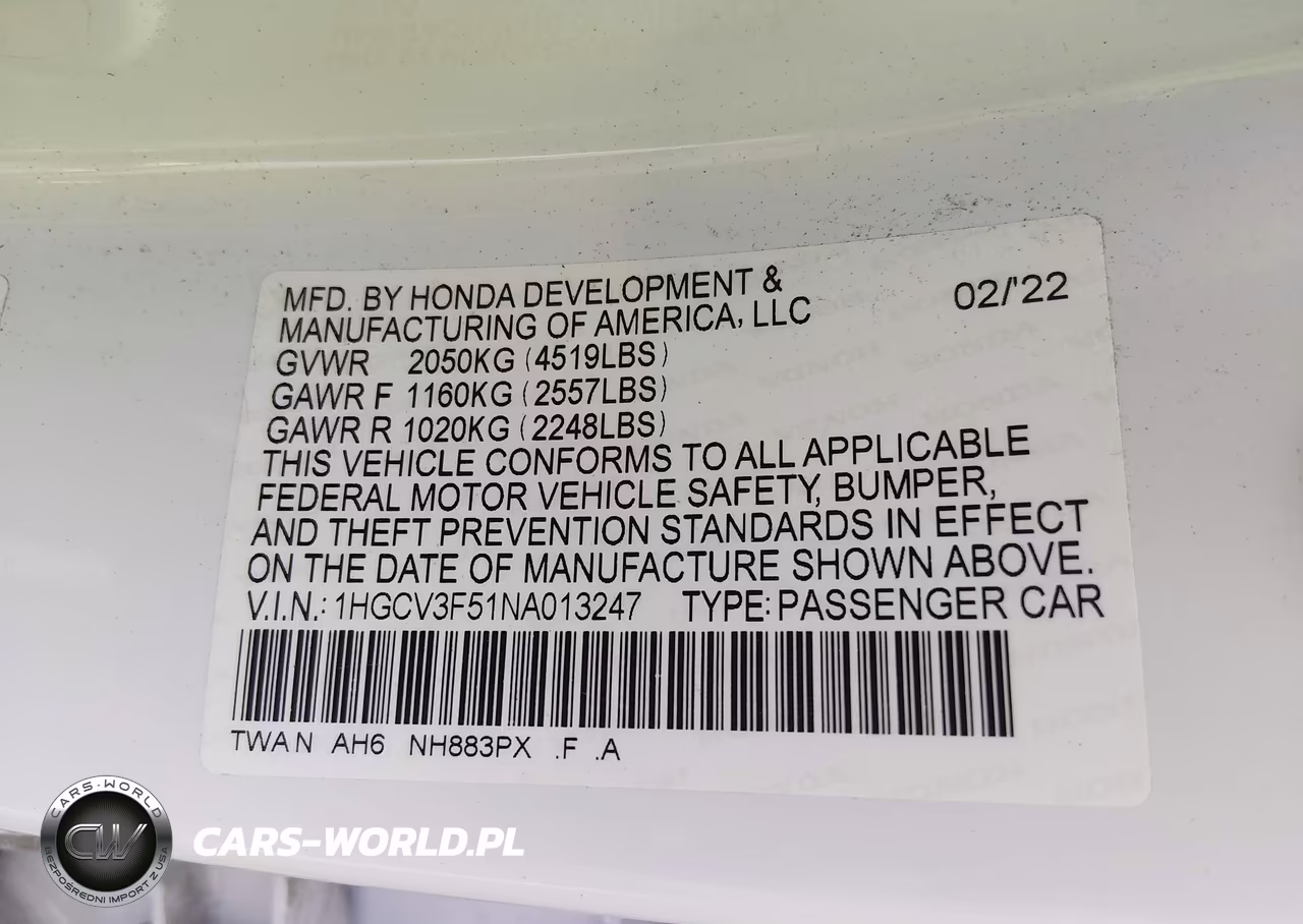 2022 Honda Accord Hybrid Ex-L VIN:1HGCV3F51NA013247 - 9