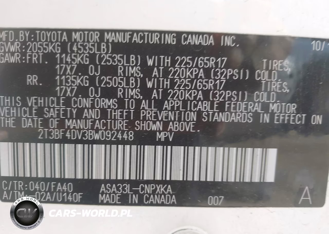2011 Toyota Rav4 VIN:2T3BF4DV3BW092448 - 9