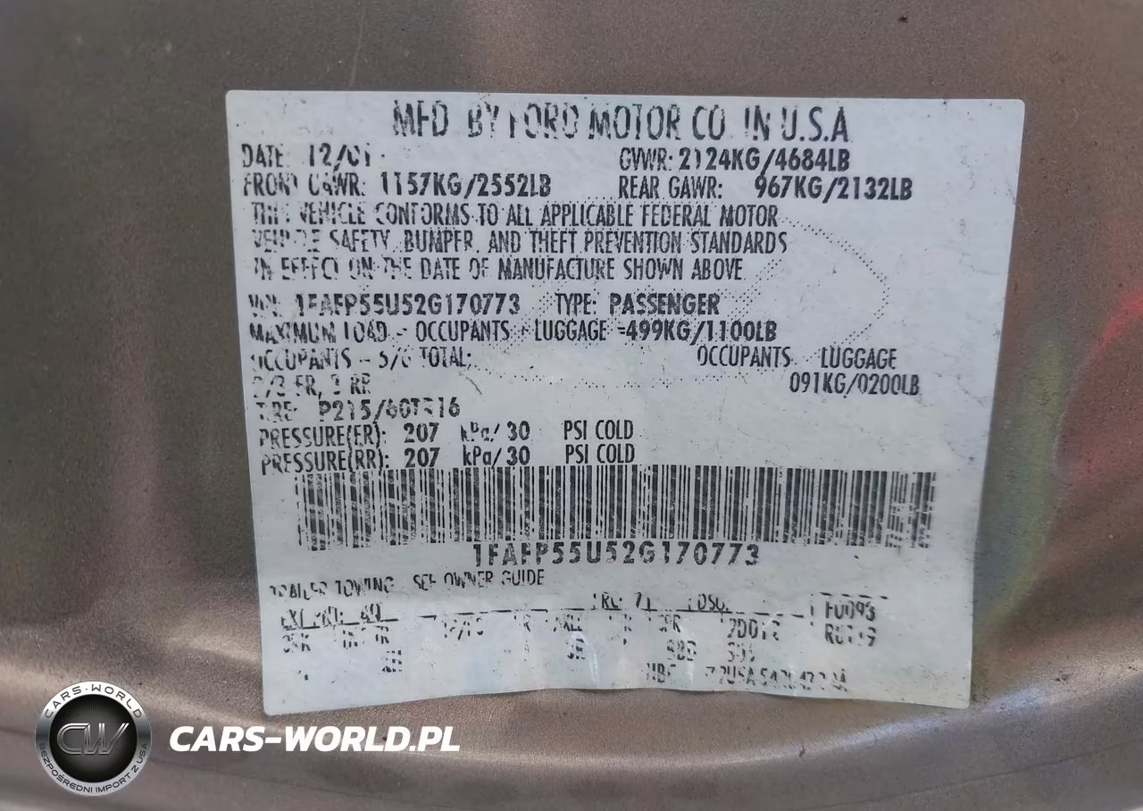 2002 Ford Taurus Ses VIN:1FAFP55U52G170773 - 9