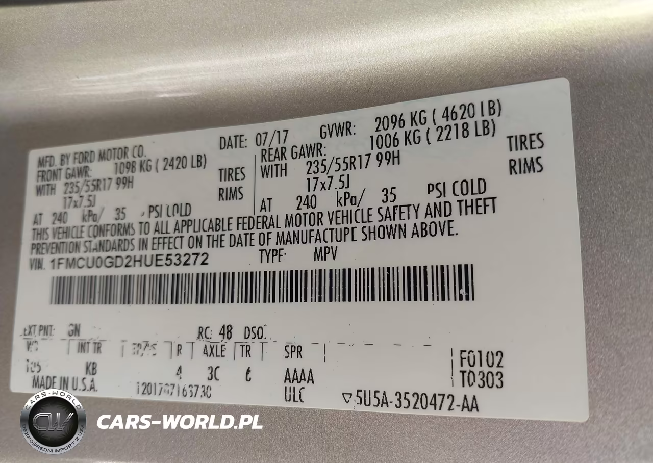 2017 Ford Escape Se VIN:1FMCU0GD2HUE53272 - 9