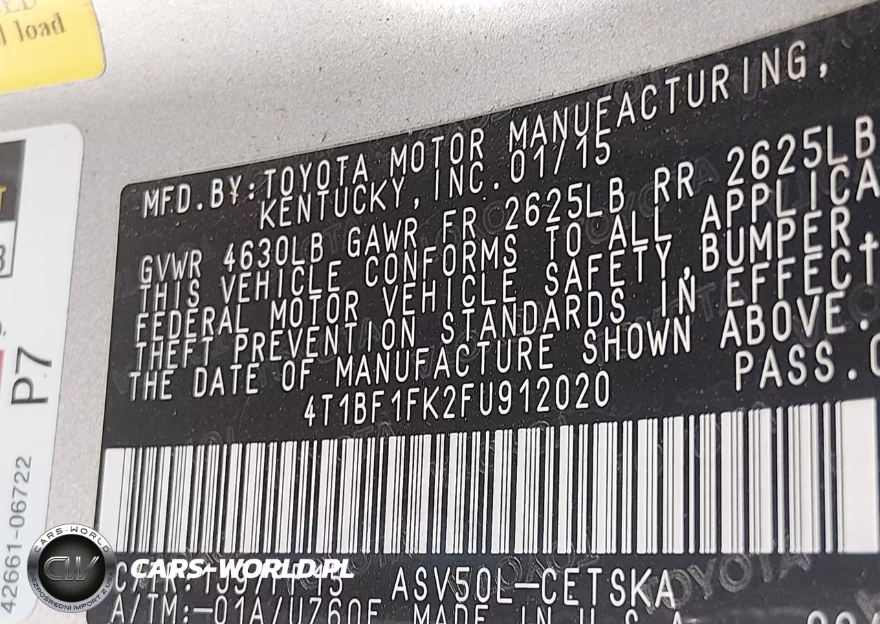 2015 Toyota Camry Se VIN:4T1BF1FK2FU912020 - 9