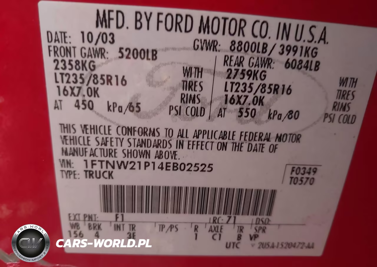 2004 Ford F-250 Lariat-Xl-Xlt VIN:1FTNW21P14EB02525 - 9