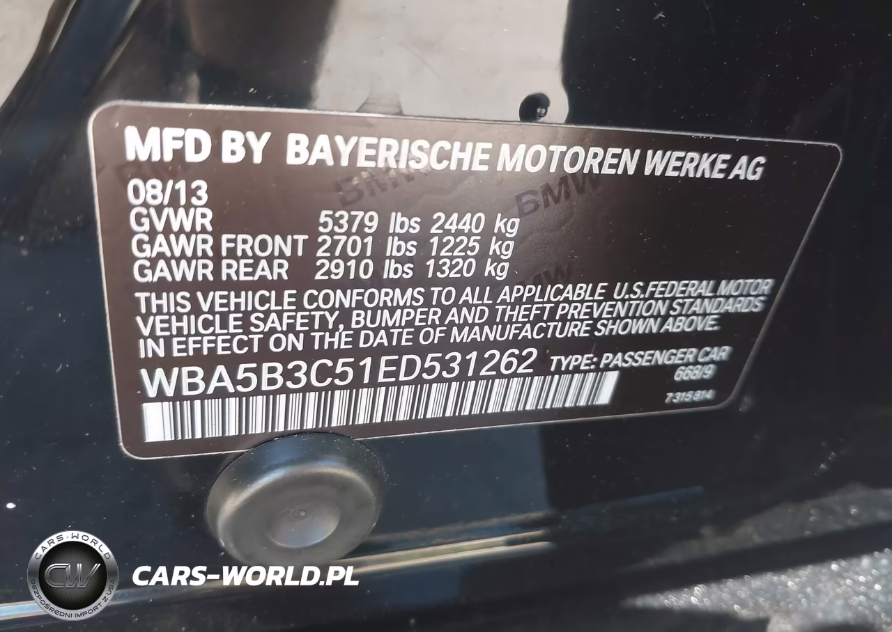 2014 BMW 535I xDrive VIN:WBA5B3C51ED531262 - 9