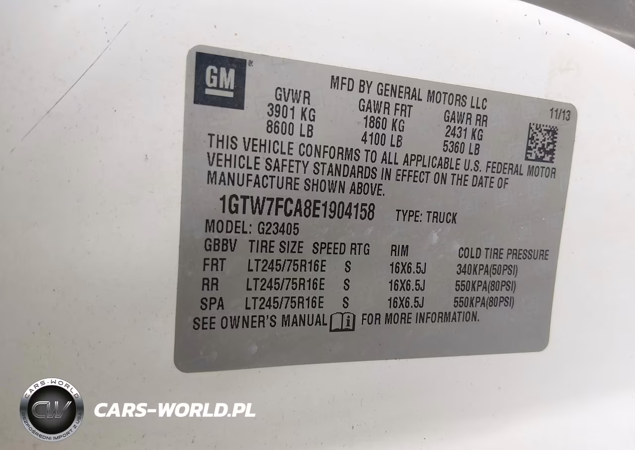 2014 GMC Savana 2500 Work Van VIN:1GTW7FCA8E1904158 - 9