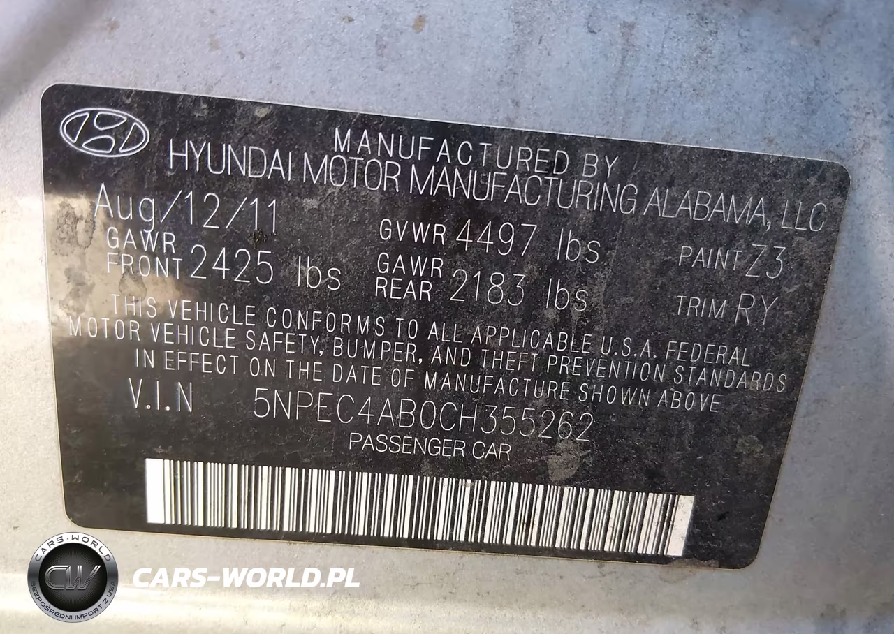2012 Hyundai Sonata Se 2.0T VIN:5NPEC4AB0CH355262 - 9