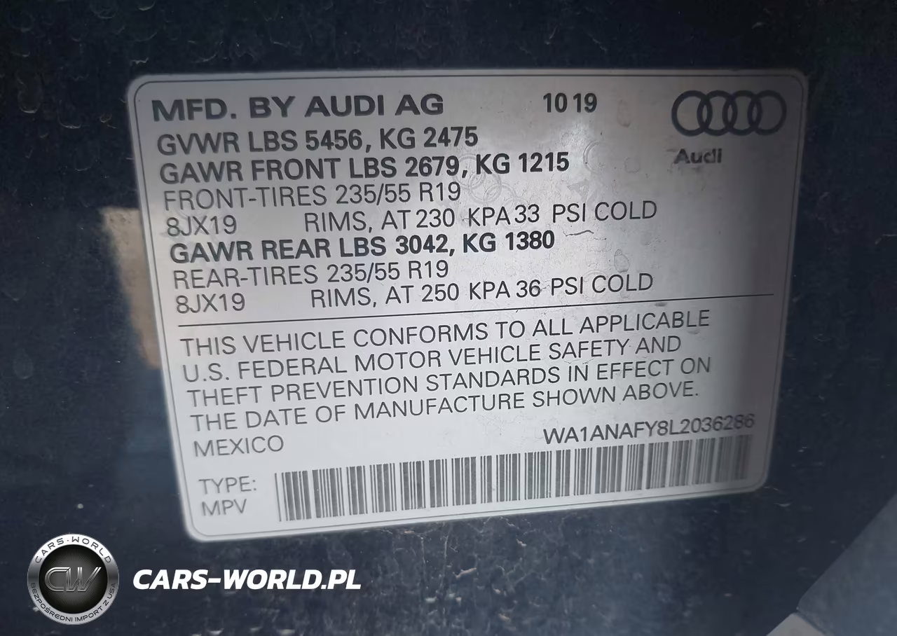 2020 Audi Q5 Premium 45 Tfsi Quattro S Tronic VIN:WA1ANAFY8L2036286 - 9