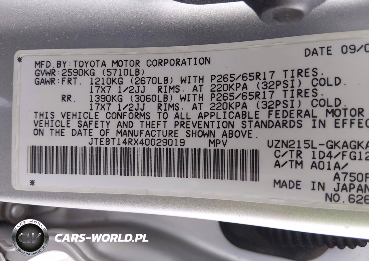 2004 Toyota 4Runner Sr5 V8 VIN:JTEBT14RX40029019 - 9