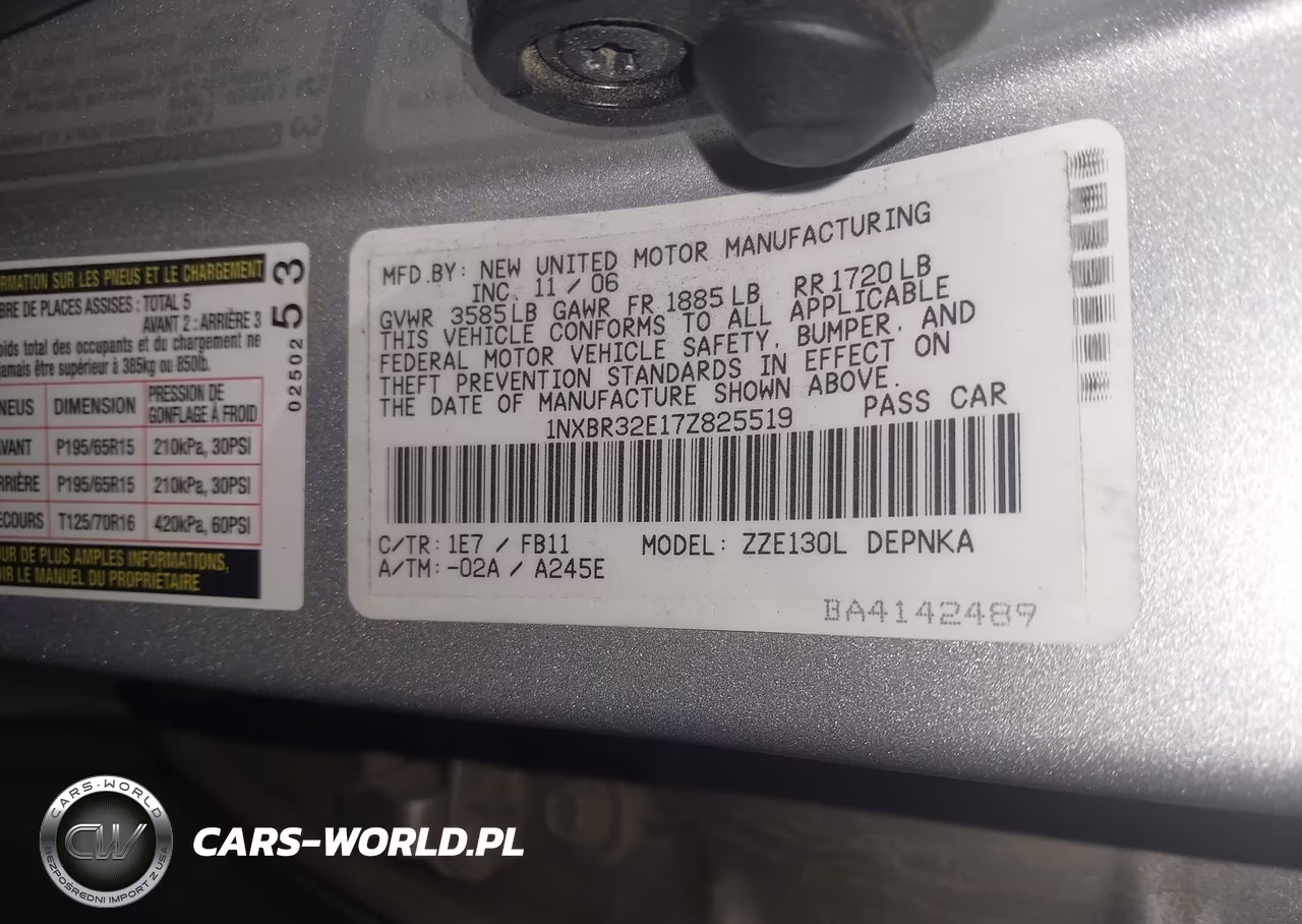 2007 Toyota Corolla Le VIN:1NXBR32E17Z825519 - 9