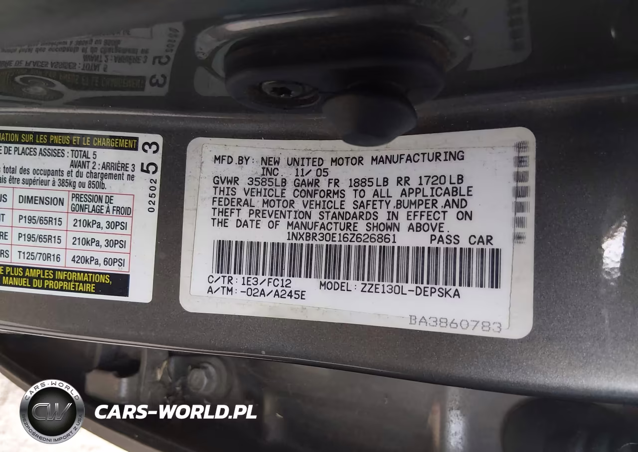 2006 Toyota Corolla S VIN:1NXBR30E16Z626861 - 9