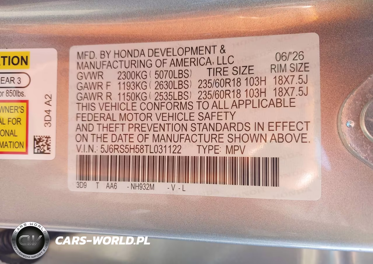 2026 Honda Cr-V Hybrid 2Wd Sport VIN:5J6RS5H58TL031122 - 9
