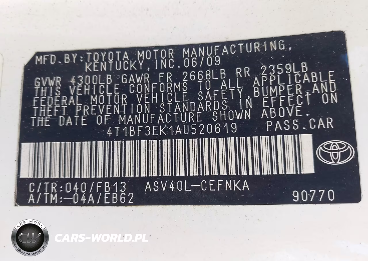 2010 Toyota Camry VIN:4T1BF3EK1AU520619 - 9