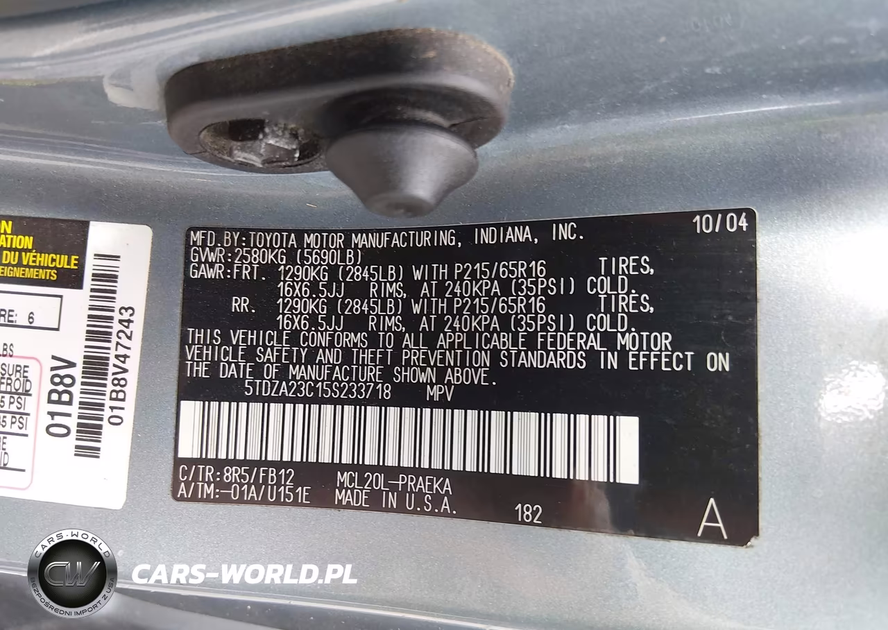2005 Toyota Sienna Le VIN:5TDZA23C15S233718 - 9