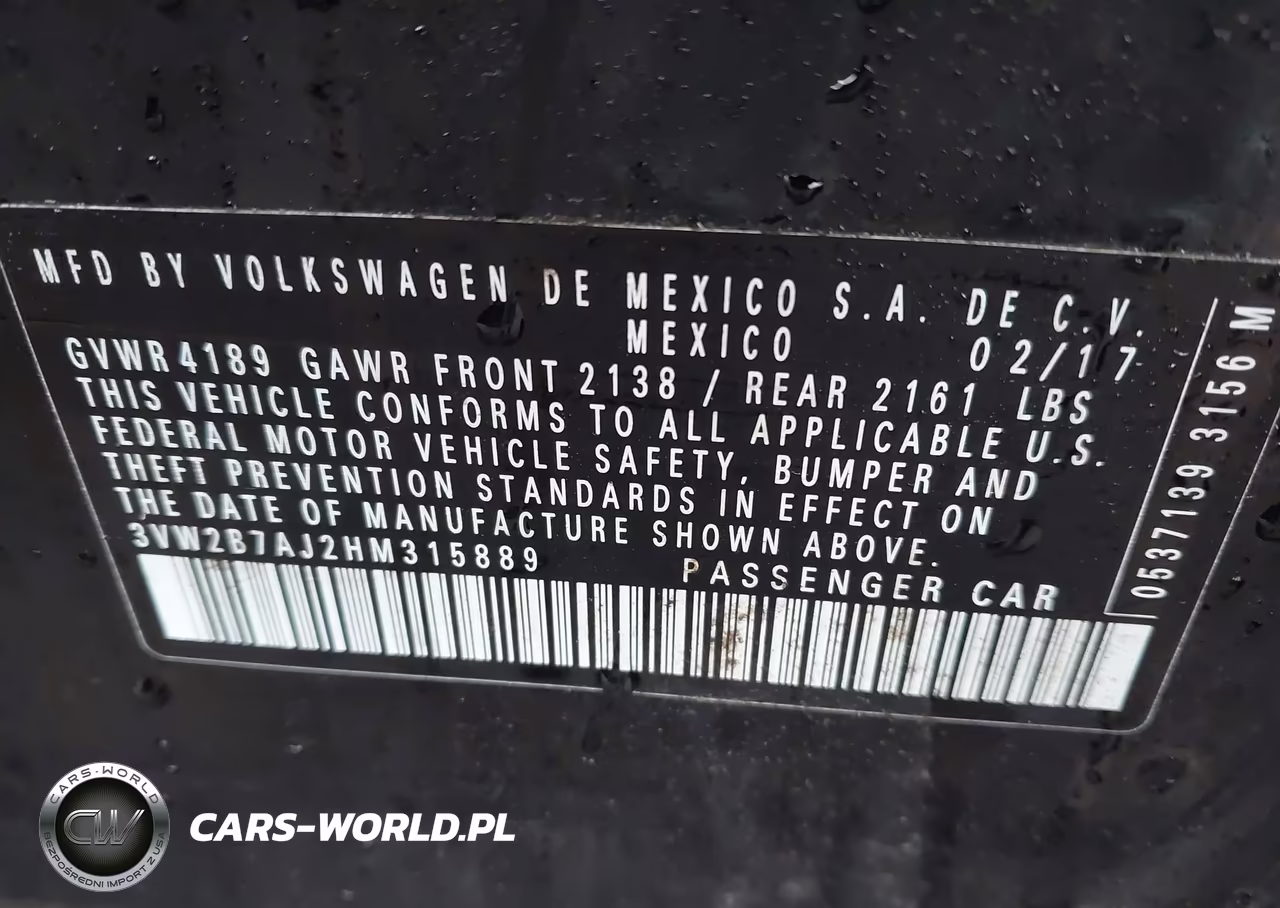 2017 Volkswagen Jetta 1.4T S VIN:3VW2B7AJ2HM315889 - 9