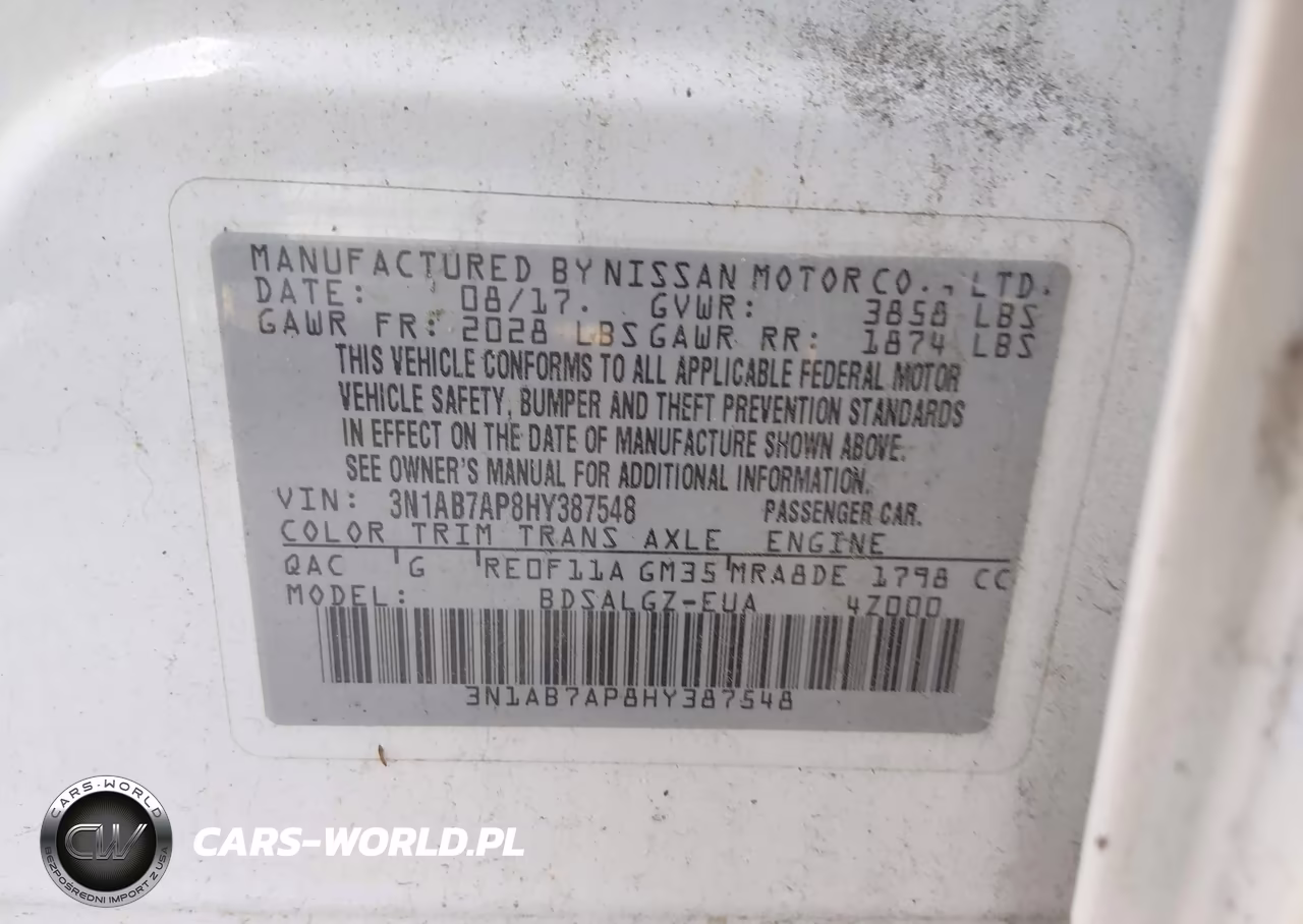 2017 Nissan Sentra Sl VIN:3N1AB7AP8HY387548 - 9
