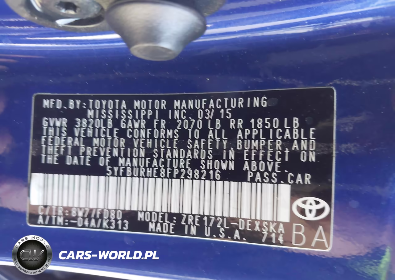 2015 Toyota Corolla S Plus VIN:5YFBURHE8FP298216 - 9