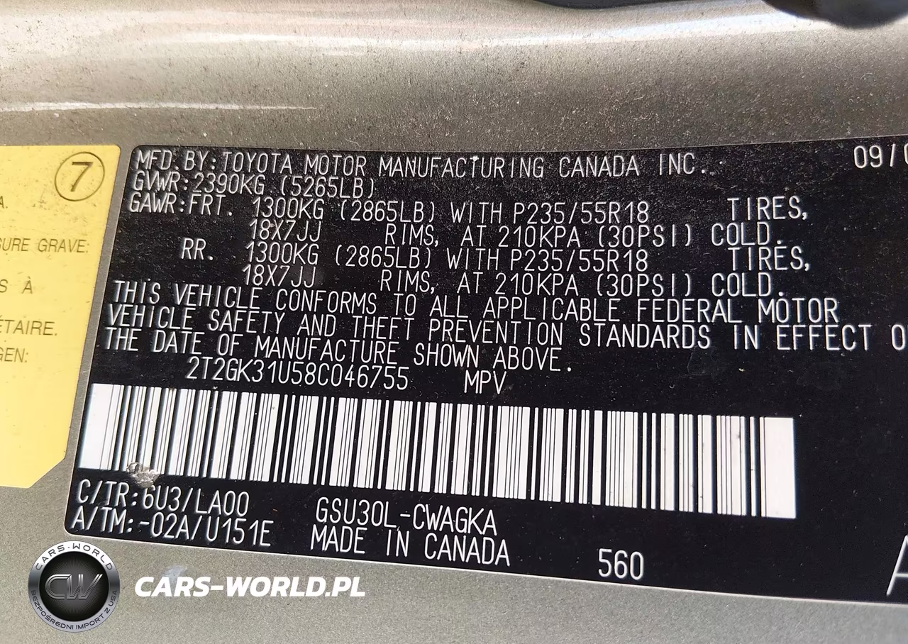 2008 Lexus Rx 350 VIN:2T2GK31U58C046755 - 9