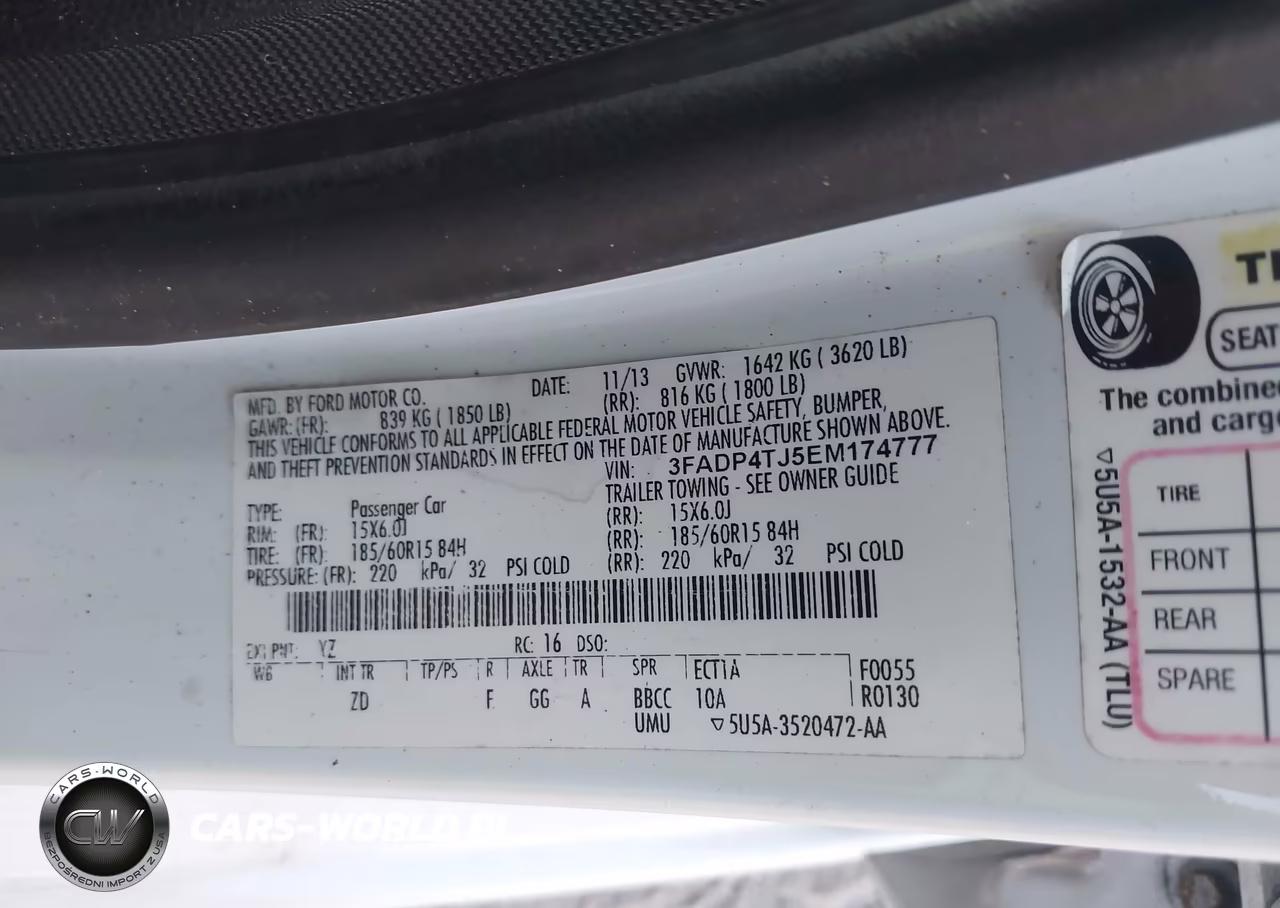 2014 Ford Fiesta S VIN:3FADP4TJ5EM174777 - 9