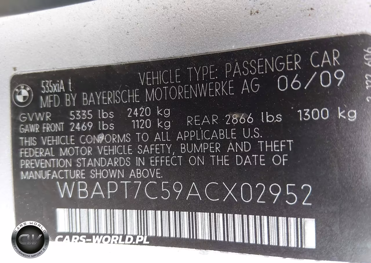 2010 BMW 535I xDrive VIN:WBAPT7C59ACX02952 - 9