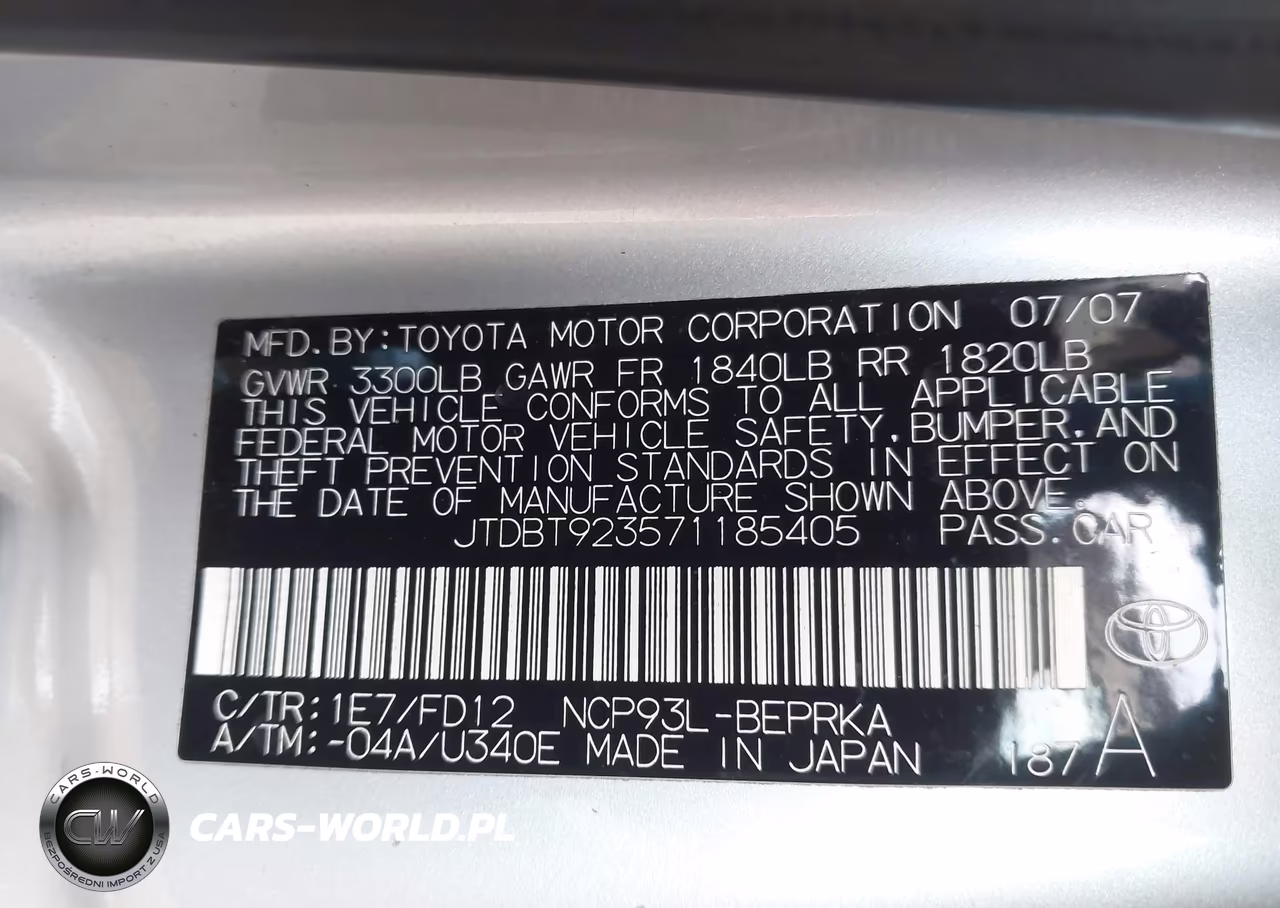 2007 Toyota Yaris S VIN:JTDBT923571185405 - 9