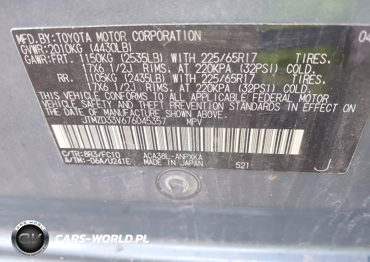 2007 Toyota Rav4 VIN:JTMZD33V676045357 - 9
