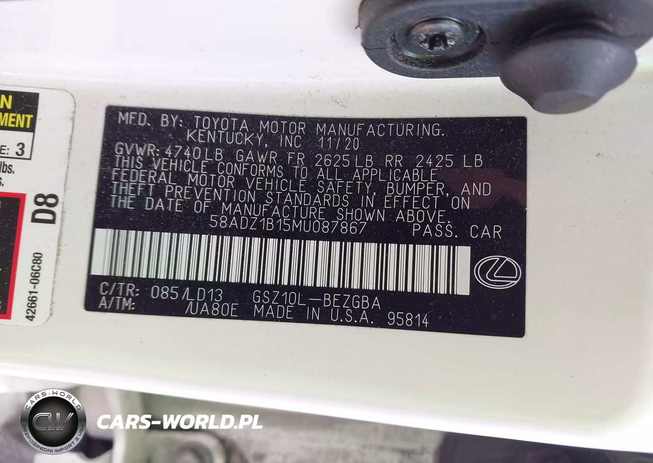 2021 Lexus Es 350 VIN:58ADZ1B15MU087867 - 9