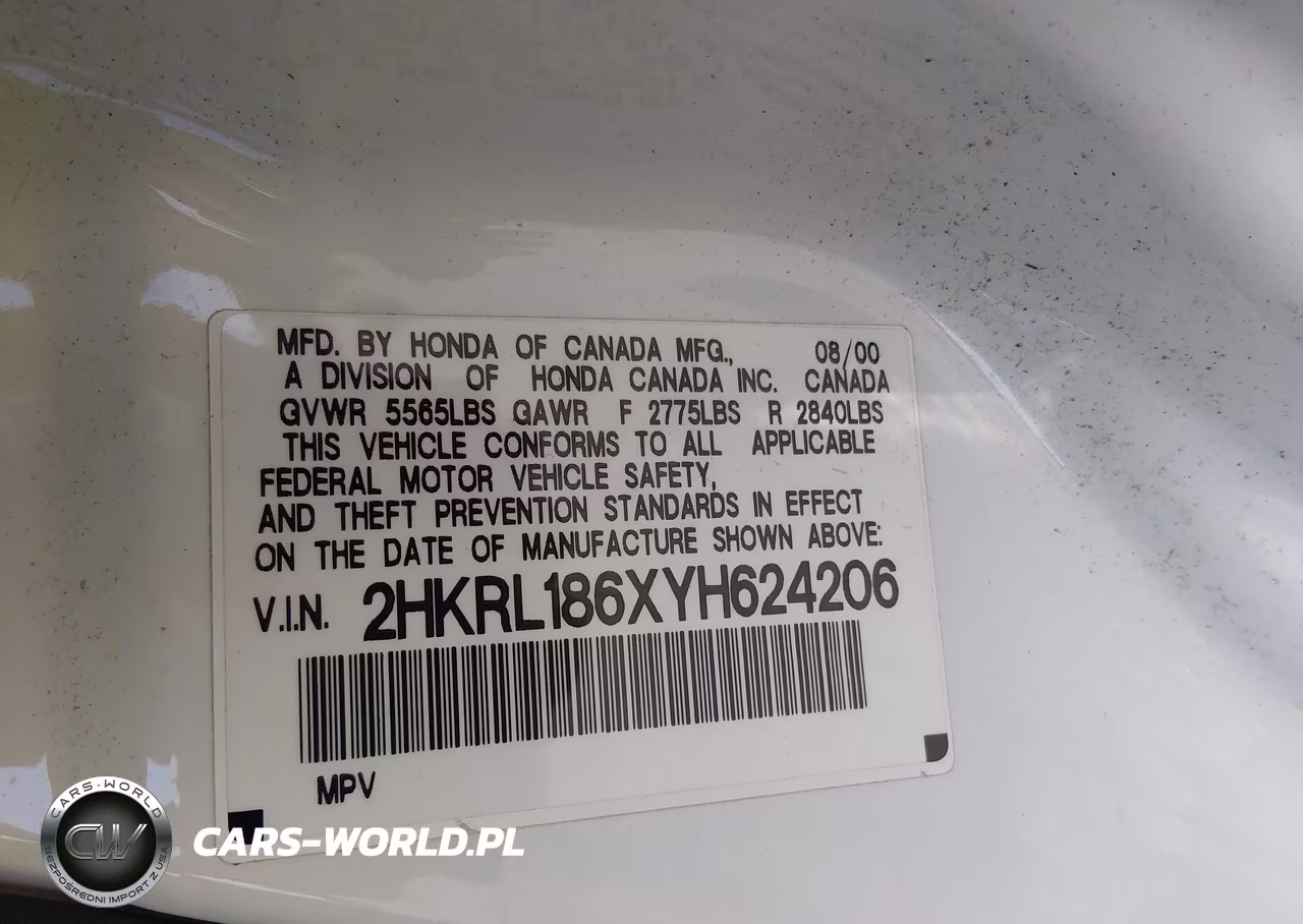 2000 Honda Odyssey Ex VIN:2HKRL186XYH624206 - 9