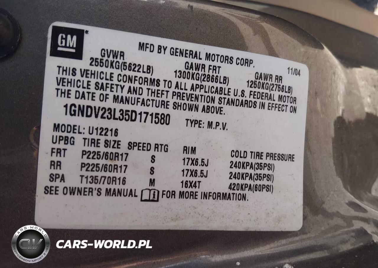 2005 Chevrolet Uplander Ls VIN:1GNDV23L35D171580 - 9