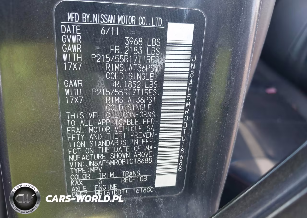 2011 Nissan Juke Sl VIN:JN8AF5MR0BT018688 - 9