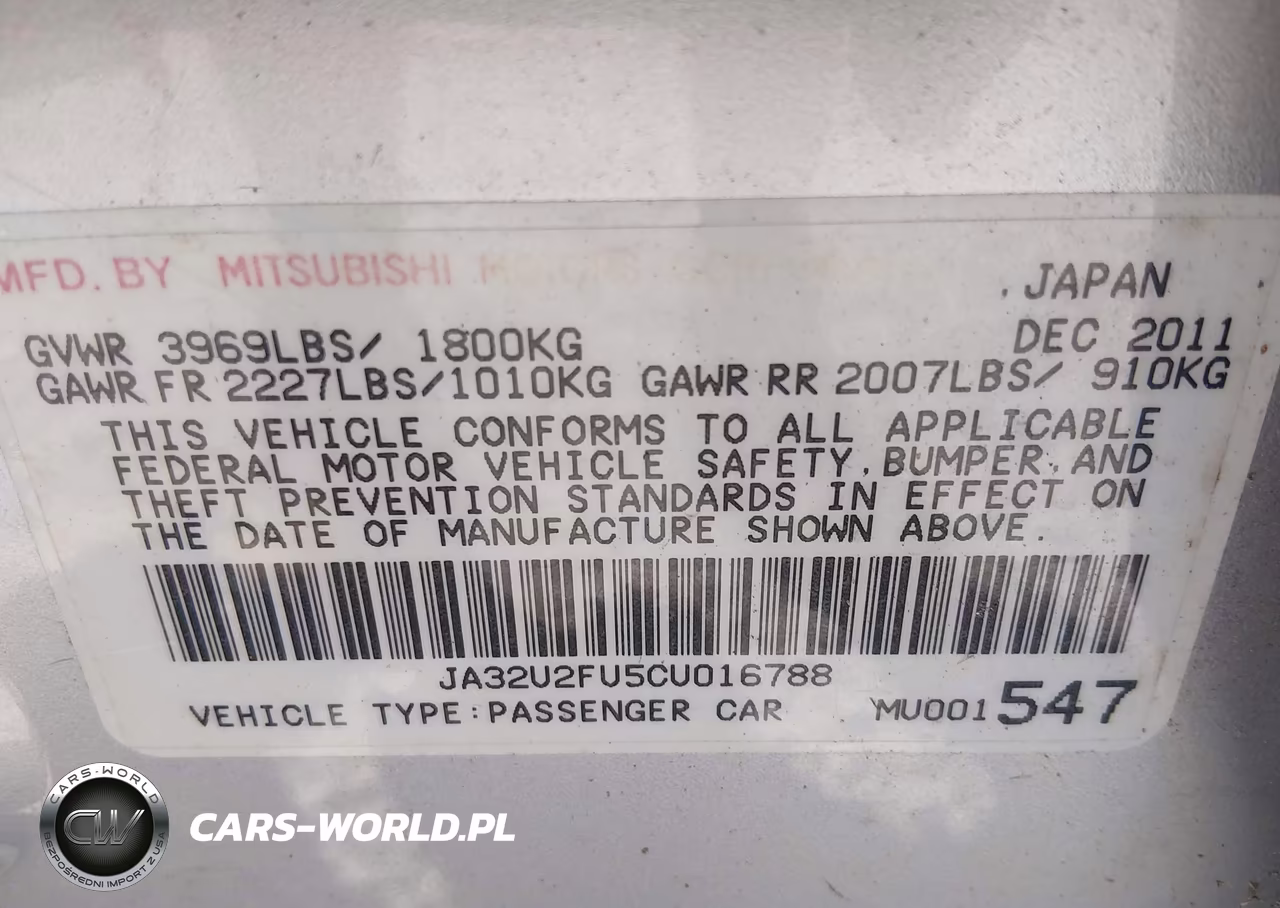 2012 Mitsubishi Lancer Es VIN:JA32U2FU5CU016788 - 9