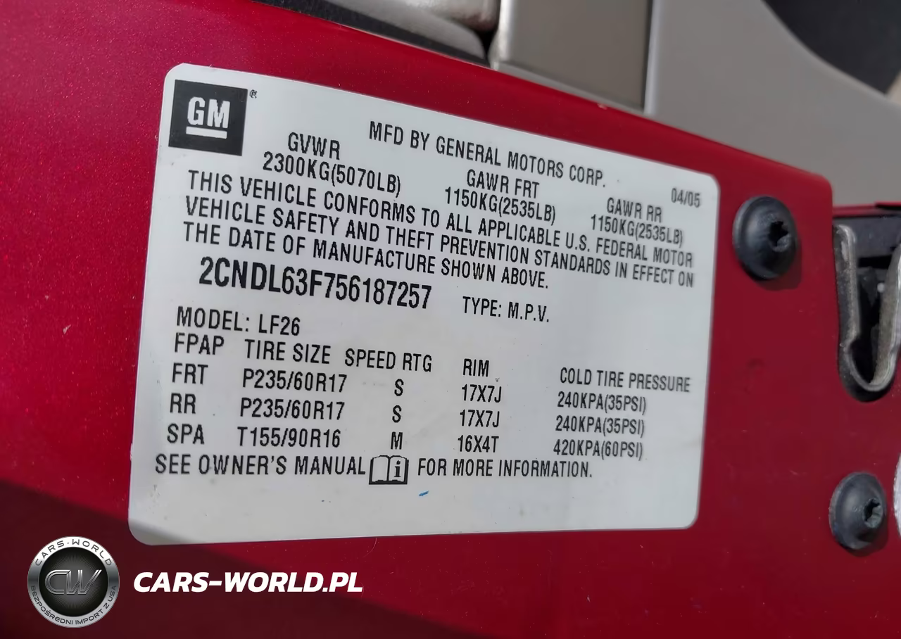 2005 Chevrolet Equinox Lt VIN:2CNDL63F756187257 - 9