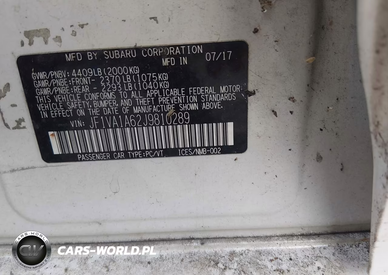 2018 Subaru Wrx VIN:JF1VA1A62J9810289 - 9