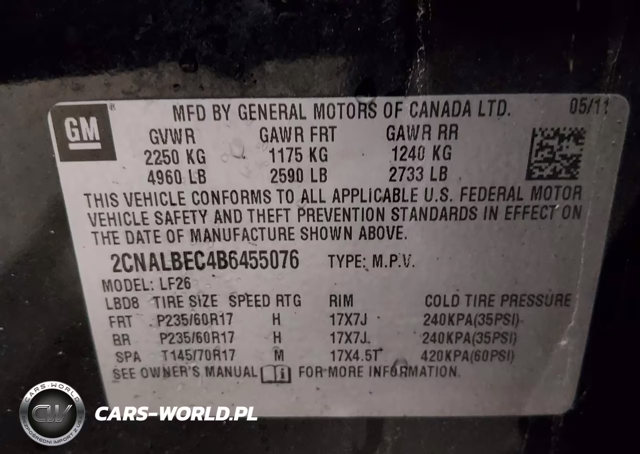 2011 Chevrolet Equinox Ls VIN:2CNALBEC4B6455076 - 9